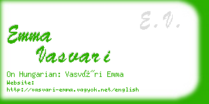 emma vasvari business card